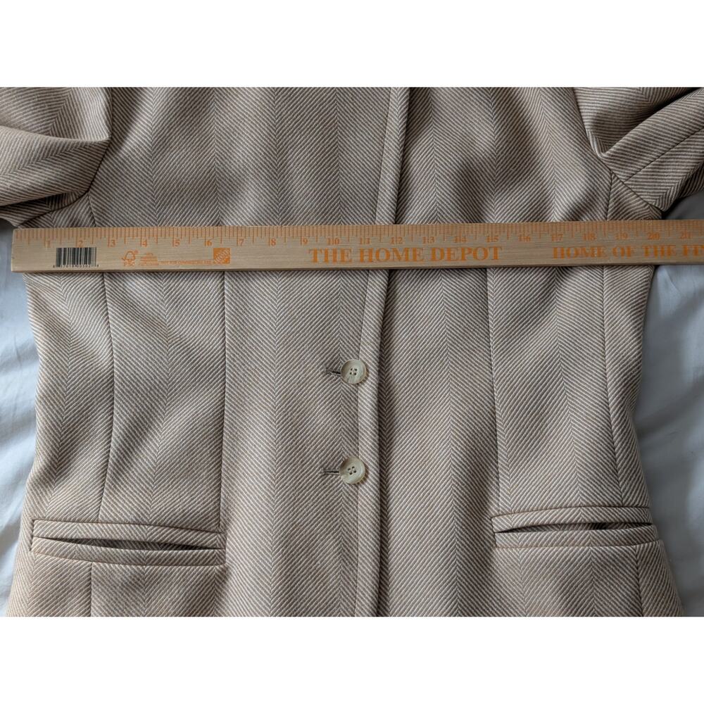 PAUL COSTELLOE Vtg 100% Irish Wool Herringbone Blazer Princess Diana Era US10 - Picture 13 of 16
